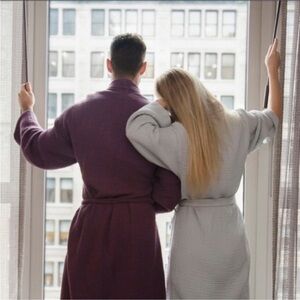 RiLEY Four Layer Robe Sz XL 10% Cotton Thick Comfy Casual Louging Quiet Luxury